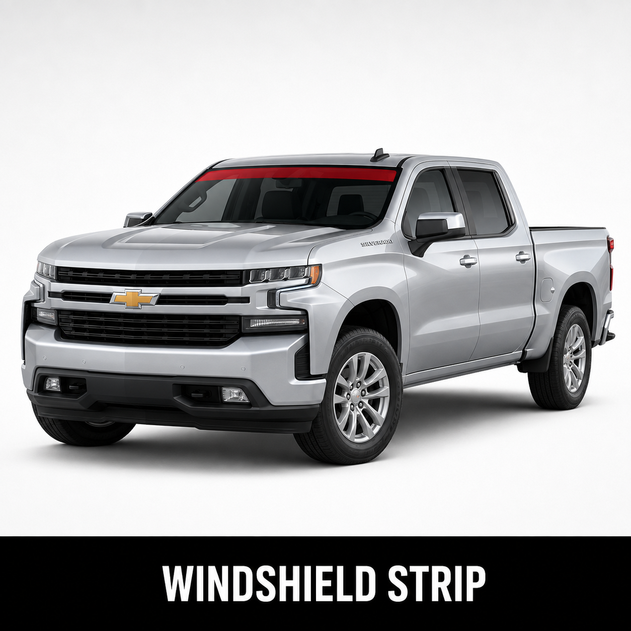 Truck diagram highlighting the windshield sun strip