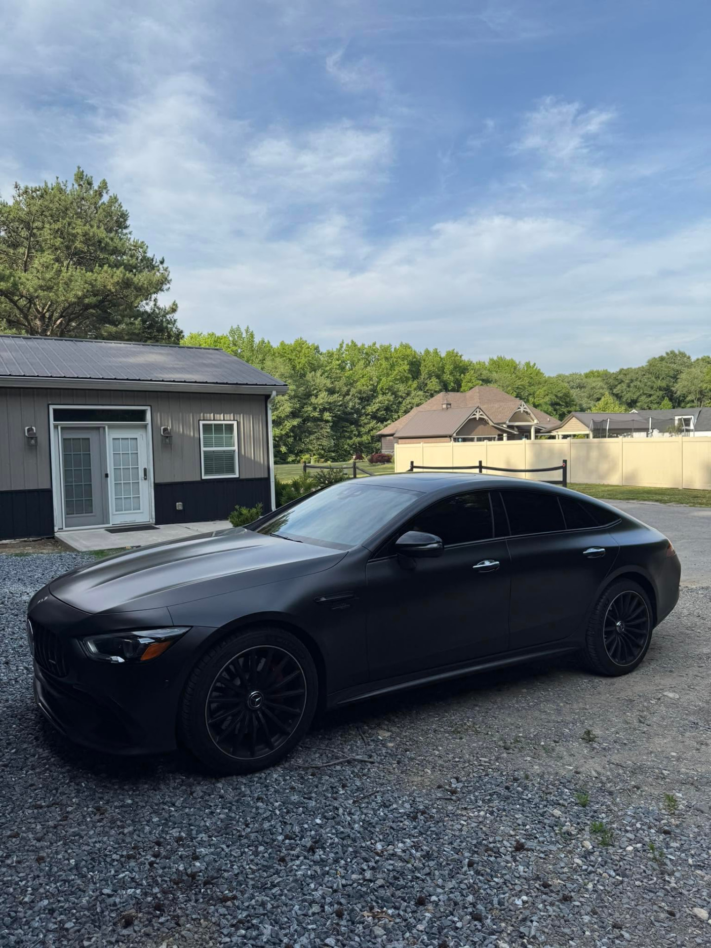 2022 Mercedes-AMG GT 35 with 15% ceramic window tint and 70% windshield installed by Venom Films in Felton, Delaware